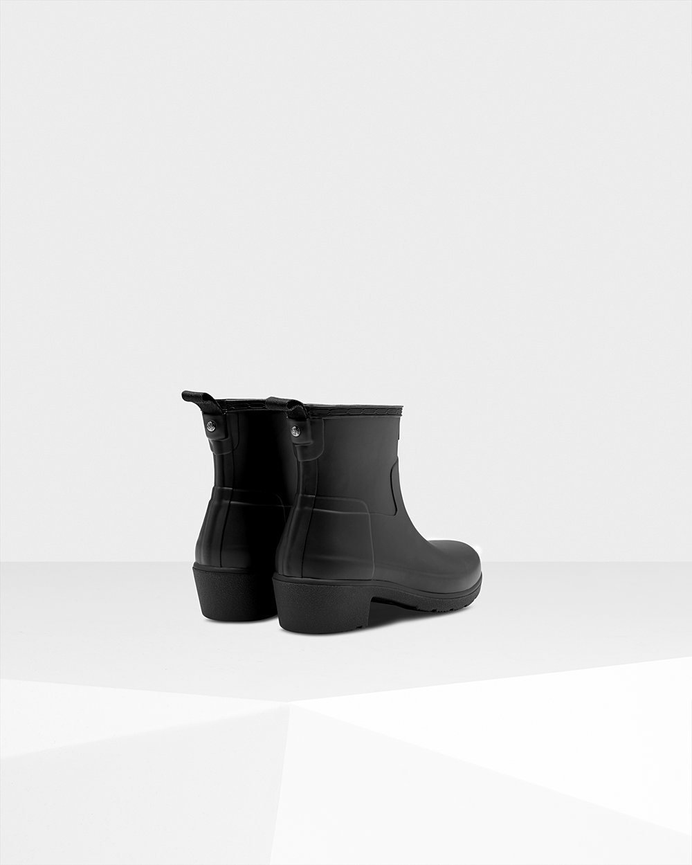 Botas de Tacon Hunter Mujer - Refined Slim Fit Bajos Ankle - Negros - RYWCSQE-64